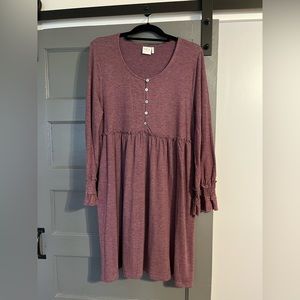 SIMPLE brand boutique dress, size large, soft material, light plum color